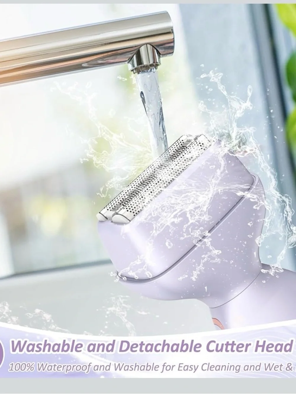 Lavender Electric Shaver for Women - Cordless Personal Trimmer